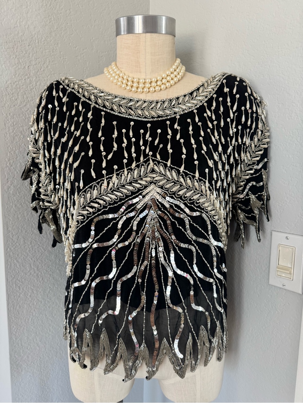 100% Silk Bedazzled Top